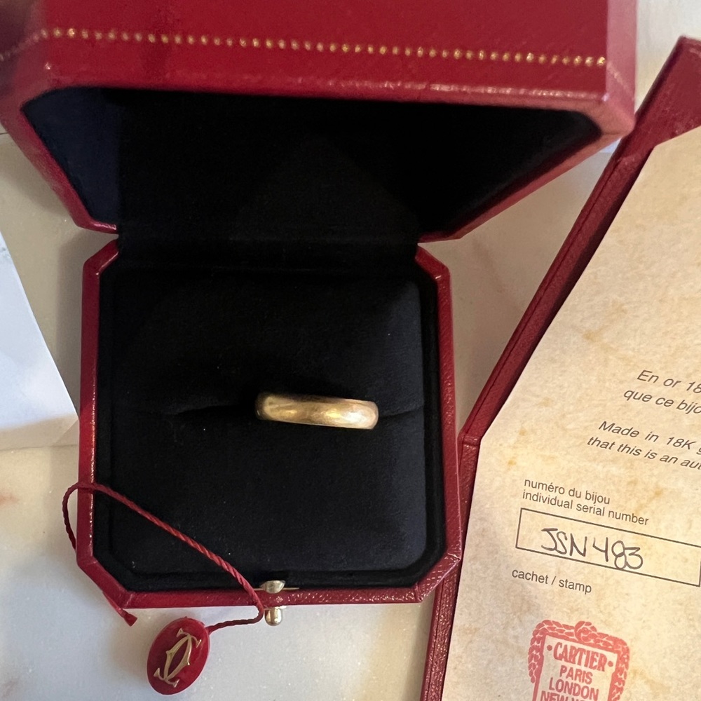 1985 Cartier Wedding Band Size 62